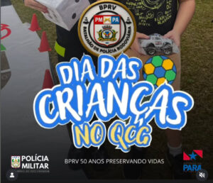 O Batalhão de Polícia Rodoviária BPRV marcou presença no evento alusivo ao Dia das Crianças